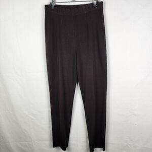 Misook Ponte Knit Brown Pull On Straight Leg Pants Size Small